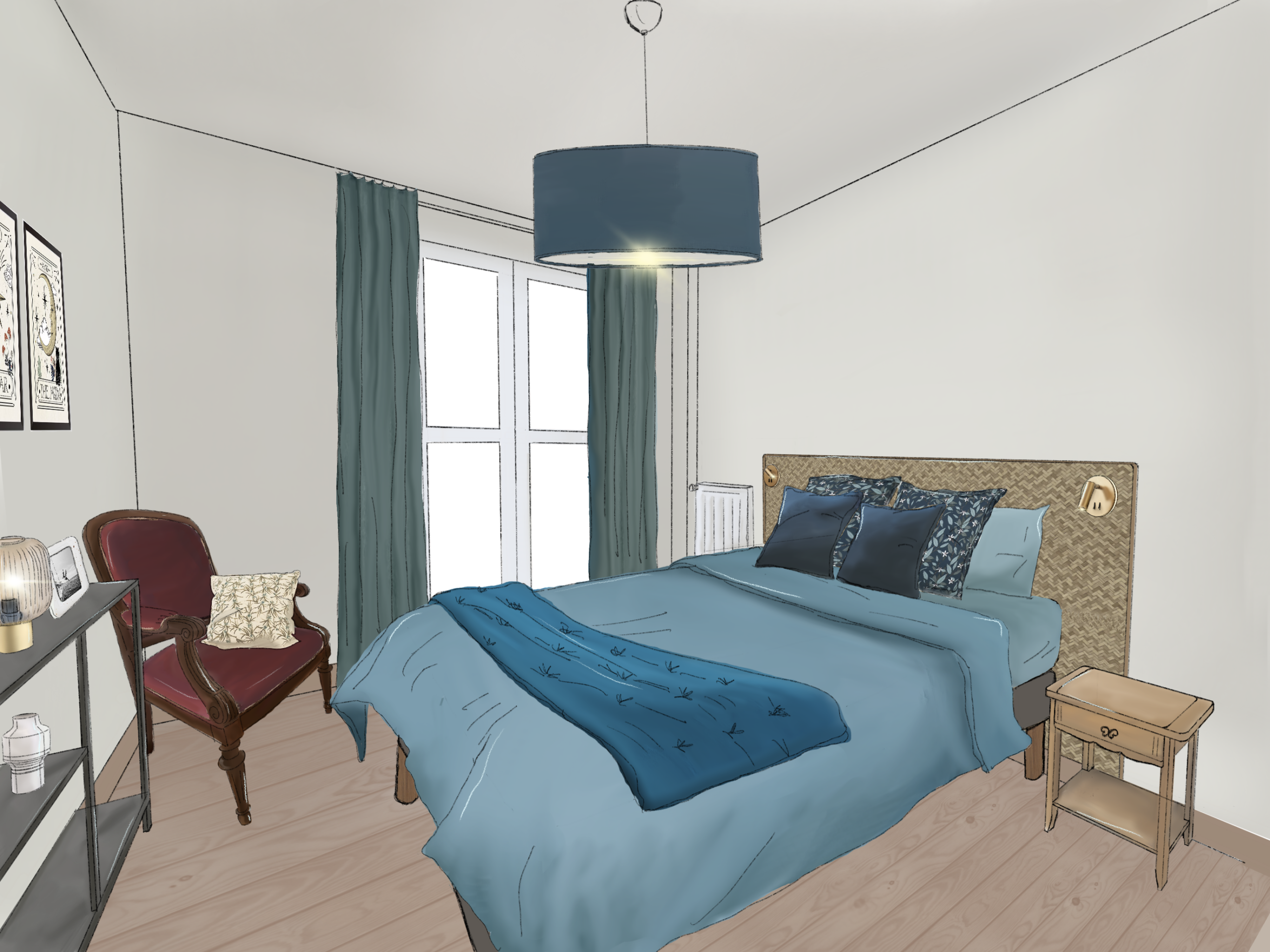 Visualisation de la future chambre avant les travaux.